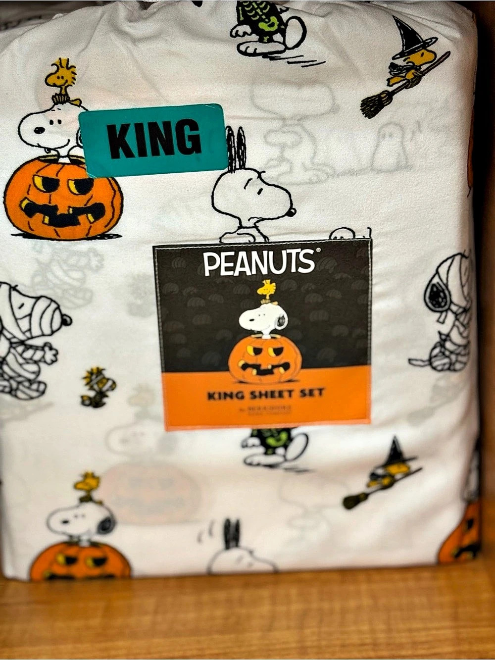Peanuts Peanuts King Sheet Set Halloween Snoopy NWT
